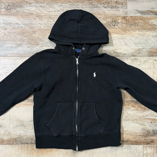Black Polo Zip-Up Hoodie